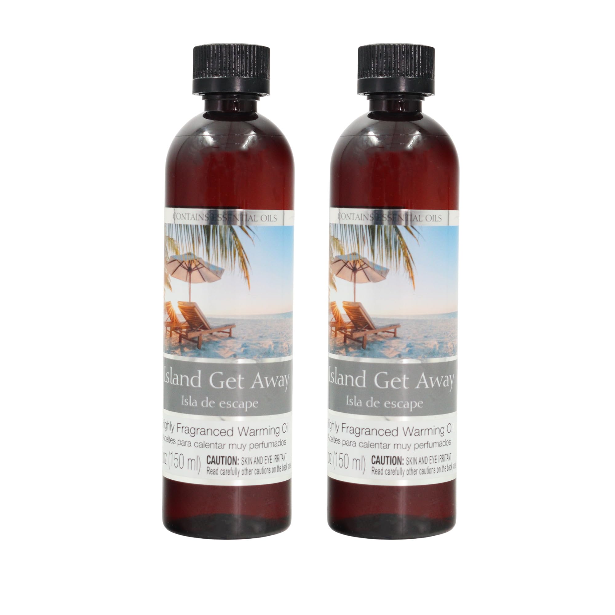 Hosley Set of 2 Island Get Away Fragrance Warming Oils 5 Ounce. Ideal Gift for Weddings spa Reiki Meditation Bathroom Settings. P1