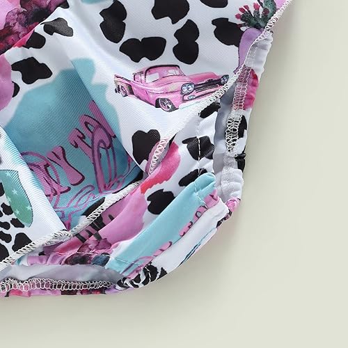 Miniatura 6 de Traje de baño para niña pequeña 2 piezas sin mangas floral parte superior corta natación playa bikini traje de baño de verano