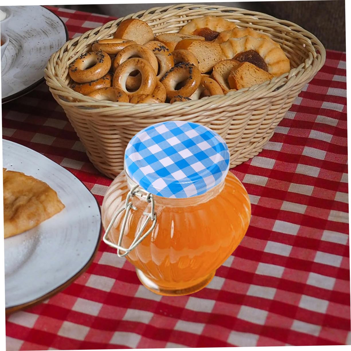 Lot de 50 Couvercles en Métal pour Bocaux à Confiture 63 Mm Joint Étanche et Design Détachable, Cuisine et Conservation Maison