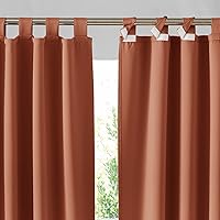 Vista 39 de RYB HOME Cortinas para exteriores para patio – 2 paneles cortinas para exteriores desmontables con parte superior adhesiva, impermeables, opacas