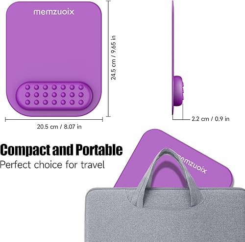 Miniatura 10 de memzuoix Alfombrilla de mouse ergonómica negra con soporte para reposamuñecas, amortiguación de espuma viscoelástica de alta calidad para aliviar el