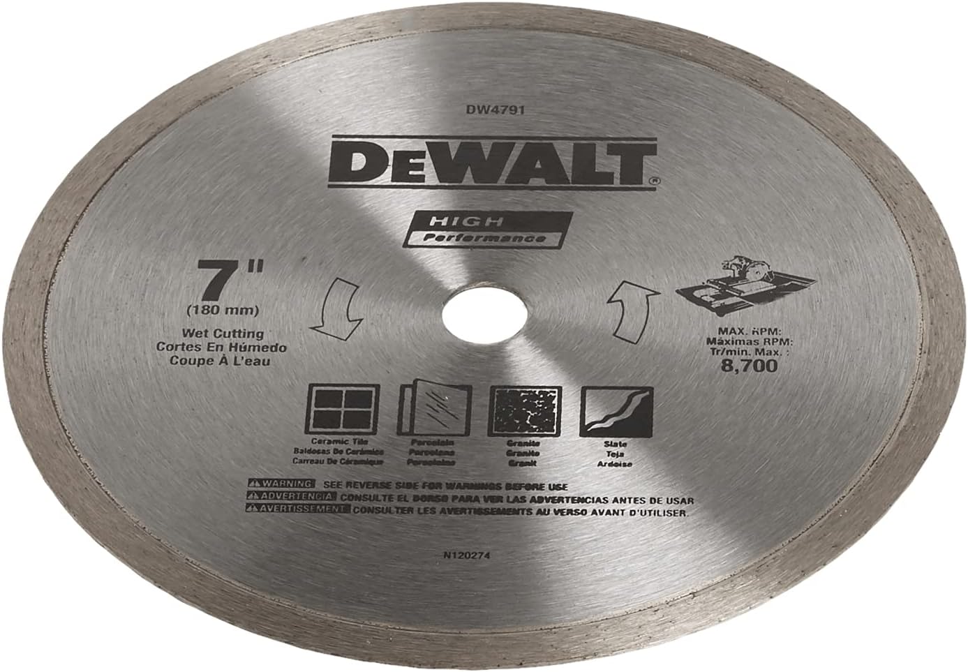 DEWALT DW4791 7-Inch Tile Blade