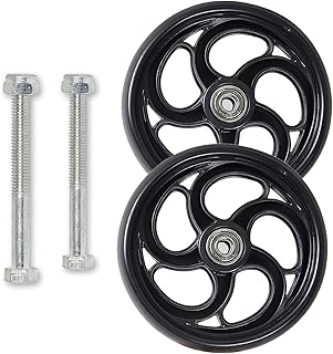 車椅子の前輪、8インチフロントキャスター障害者用滑り止めPVCホイール、車椅子、歩行器用ホイール交換、取り付け簡単、車椅子、歩行器、歩行器用 (色:ブラック、