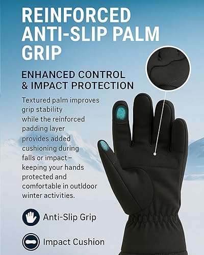Miniatura 4 de Waterproof Ski Gloves with Touchscreen, Thermal Fleece Lined Winter Gloves for Skiing, Cycling, Snowboarding & Outdoor Sports