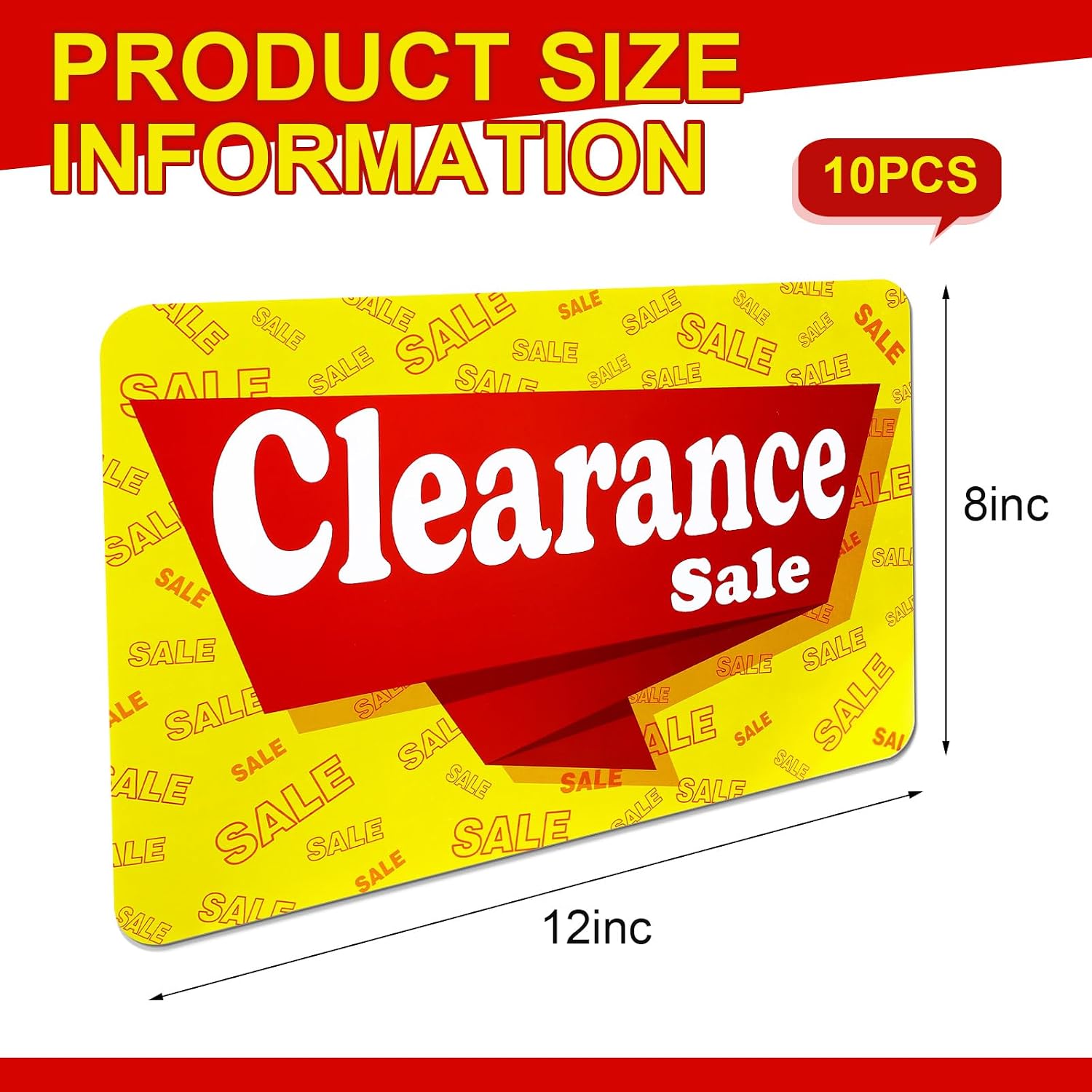Watersay 10 Pack Sale Sign for Retail Store, 8 x 12 Inch PVC Waterproof Clearance Sign Bulk for Retail Stores Shops Sales Discounts Outdoor Indoor Advertising Business Marketing Store
