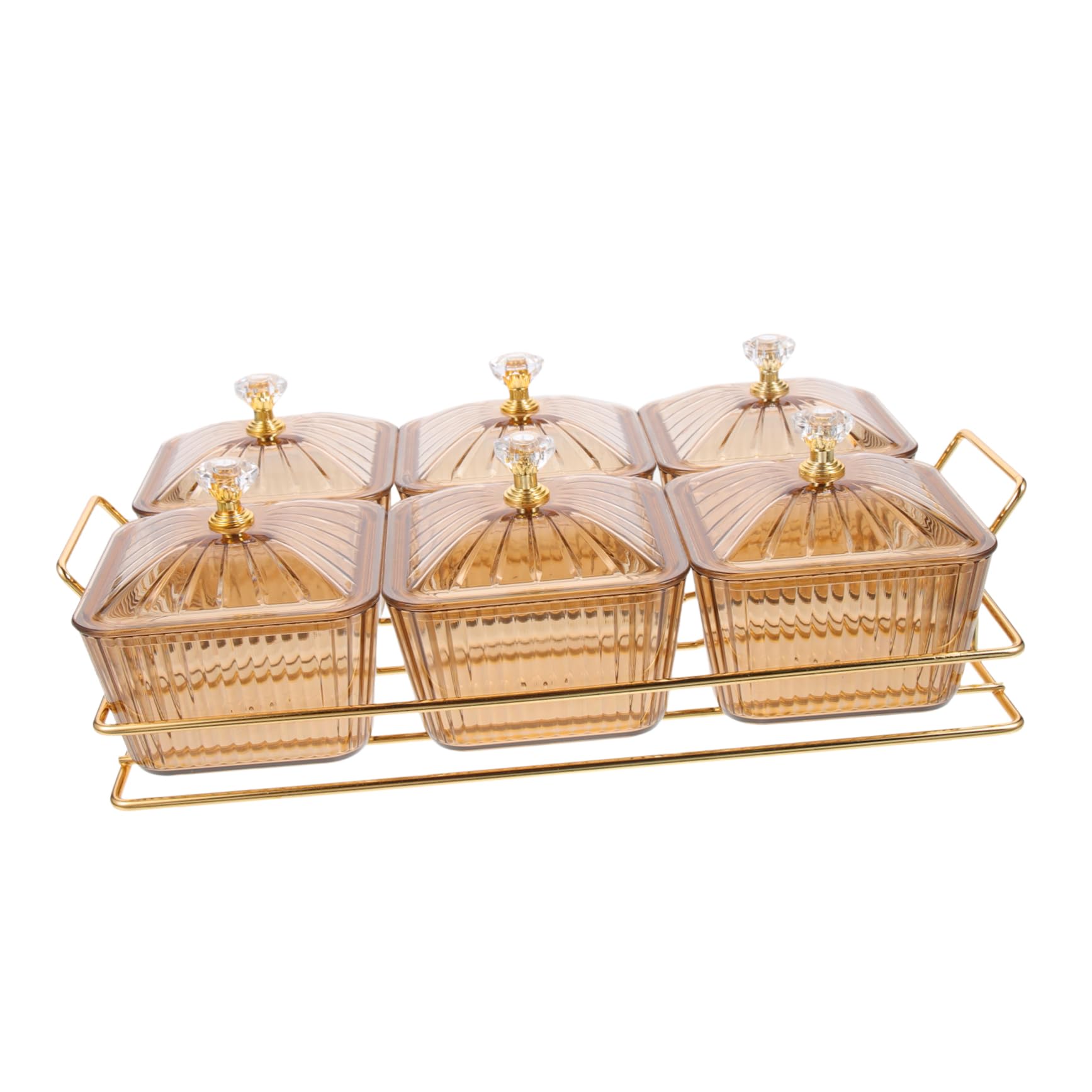 Gatuida Bandeja de Hierro Servir con Dorada Aperitivos para 6 Compartimentos Diseño Moderno y Multifuncional Adecuado para Bodas y Reuniones para Snacks y Frutas