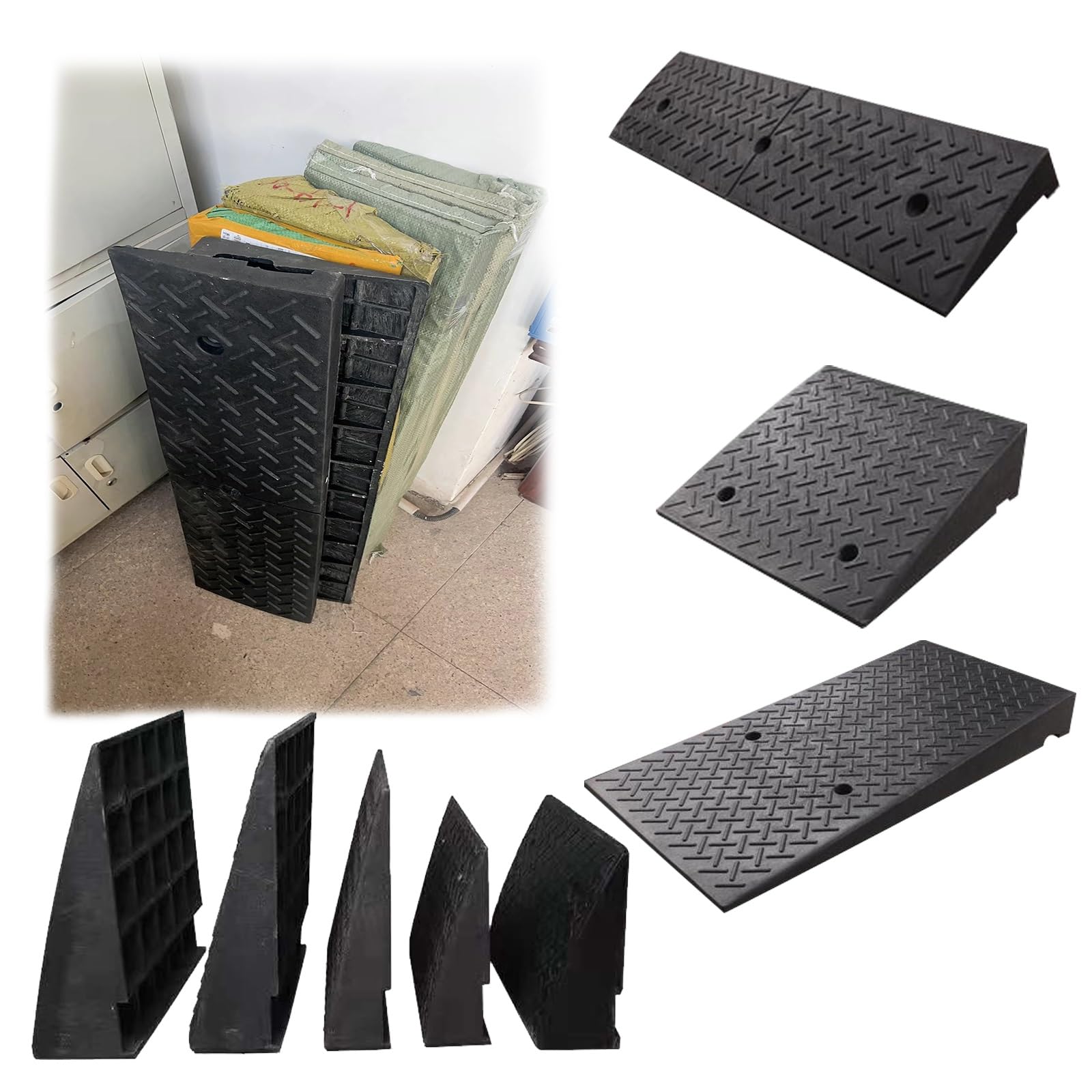 Amazon.co.jp: 段差スロープ ゴム製 50×60×15CM 耐荷重1000kg 段差解消