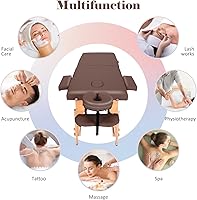 Vista 2 de CHRUN Mesa de masaje portátil amplia cama de masaje de 84 pulgadas, cama de spa de 2 pliegues, 9 alturas, funda de transporte ajustable, cama