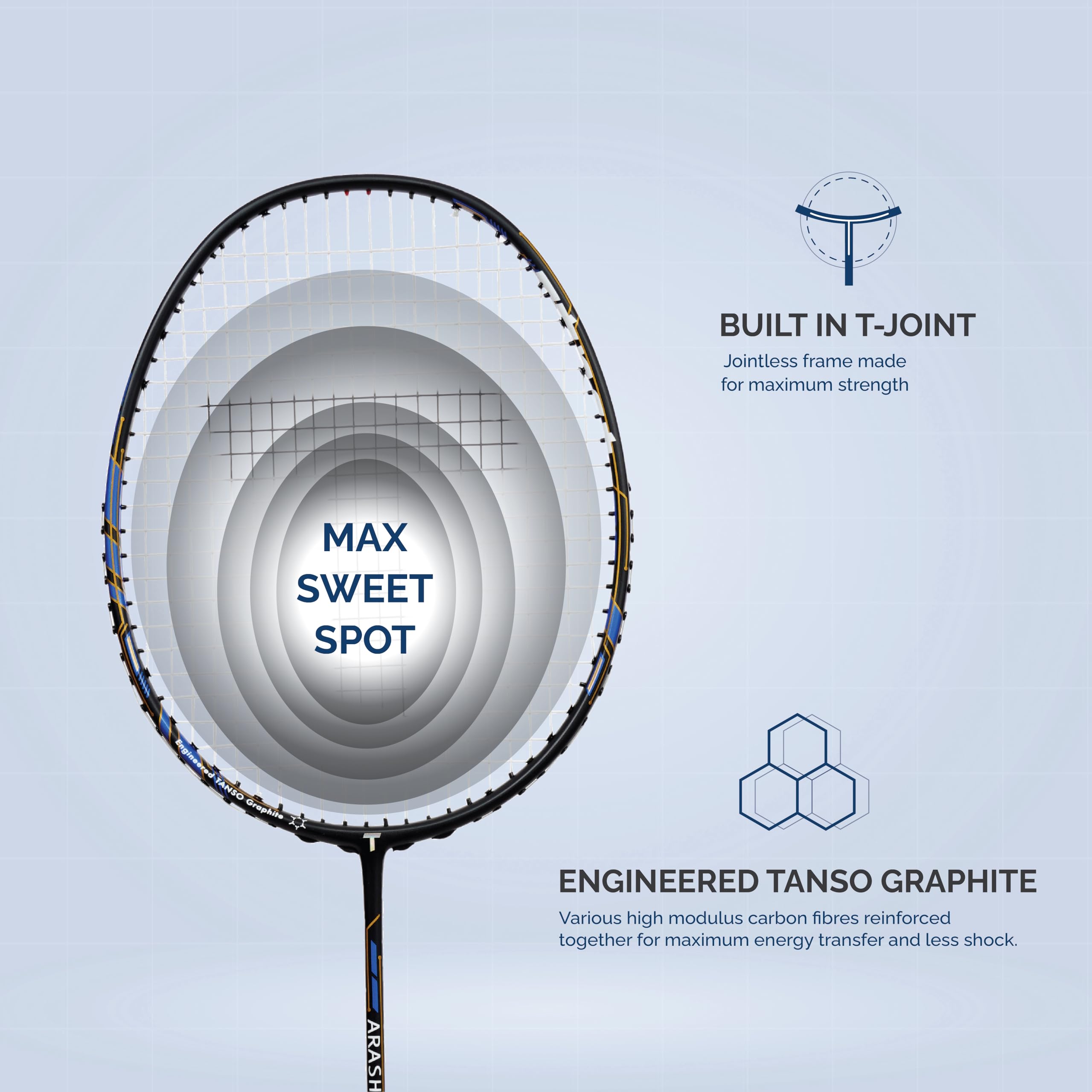 Tanso Arashi 2.0 Badminton Racket - Lightweight & Powerful -4