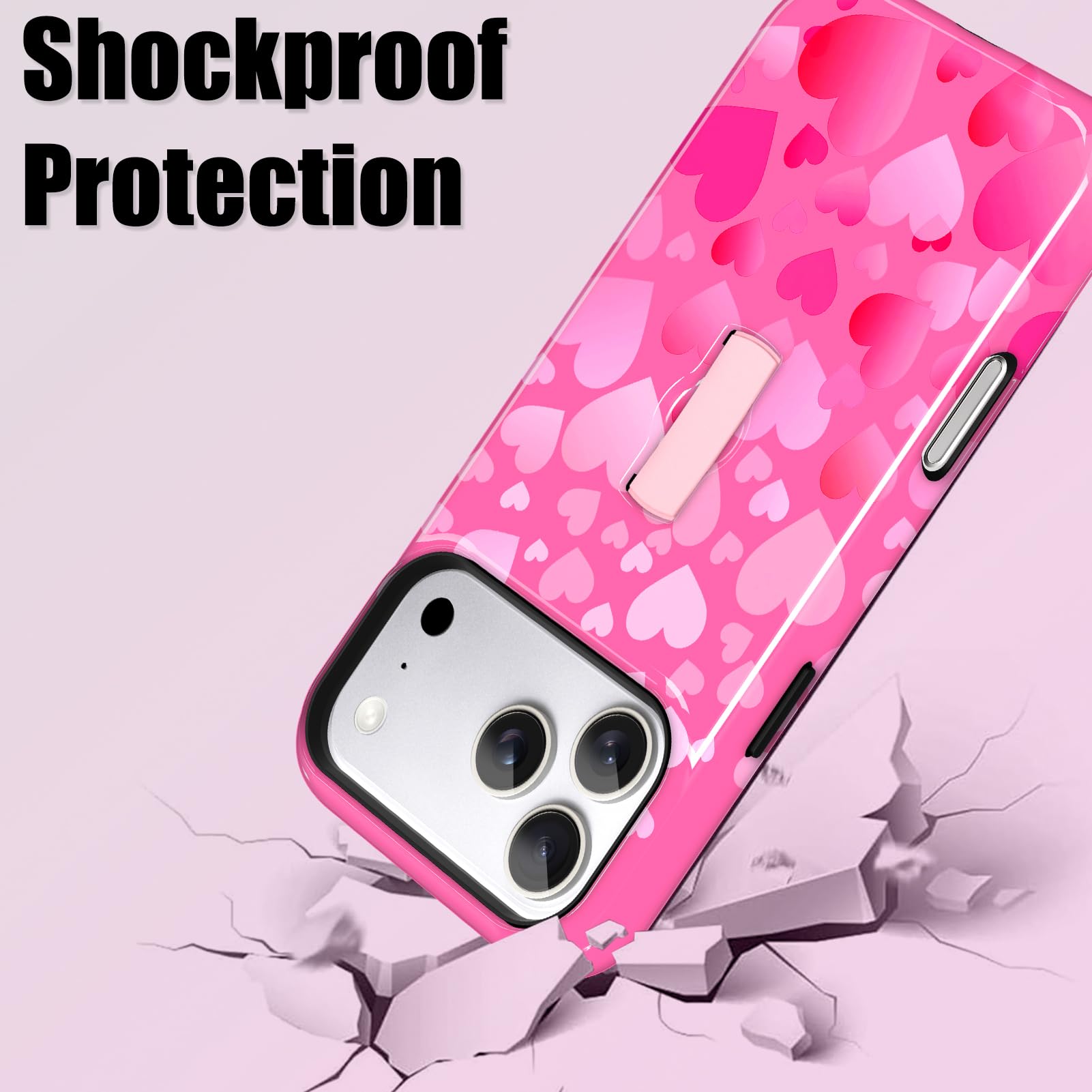 Custodia per iPhone 17 Pro Max, con supporto a strappo, motivo | Compatibile con MagSafe, cover magnetica per telefono, TPU morbido e PC rigido, cavalletto con cinturino per le dita
