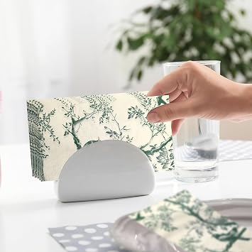 50 Pack Green Toile Paper Napkins, Special Birds and Tree Decorative Disposable Hand Towels for Bathroom Bridal Baby Shower Tea Party Birthday Party Supplies (large, Pack, 50)