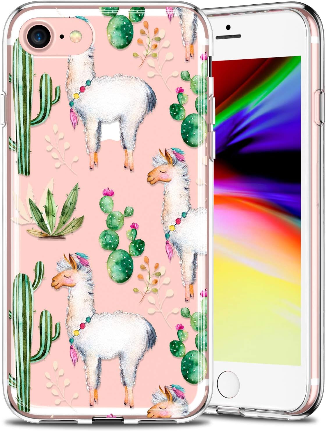 LUMARKE iPhone SE2 Case 2020,iPhone 7 Case,iPhone 8 Clear Case with Design for Girls Women,Soft Rubber Silicone Cover Protective Phone Case for iPhone 7/iPhone 8/New iPhone SE2