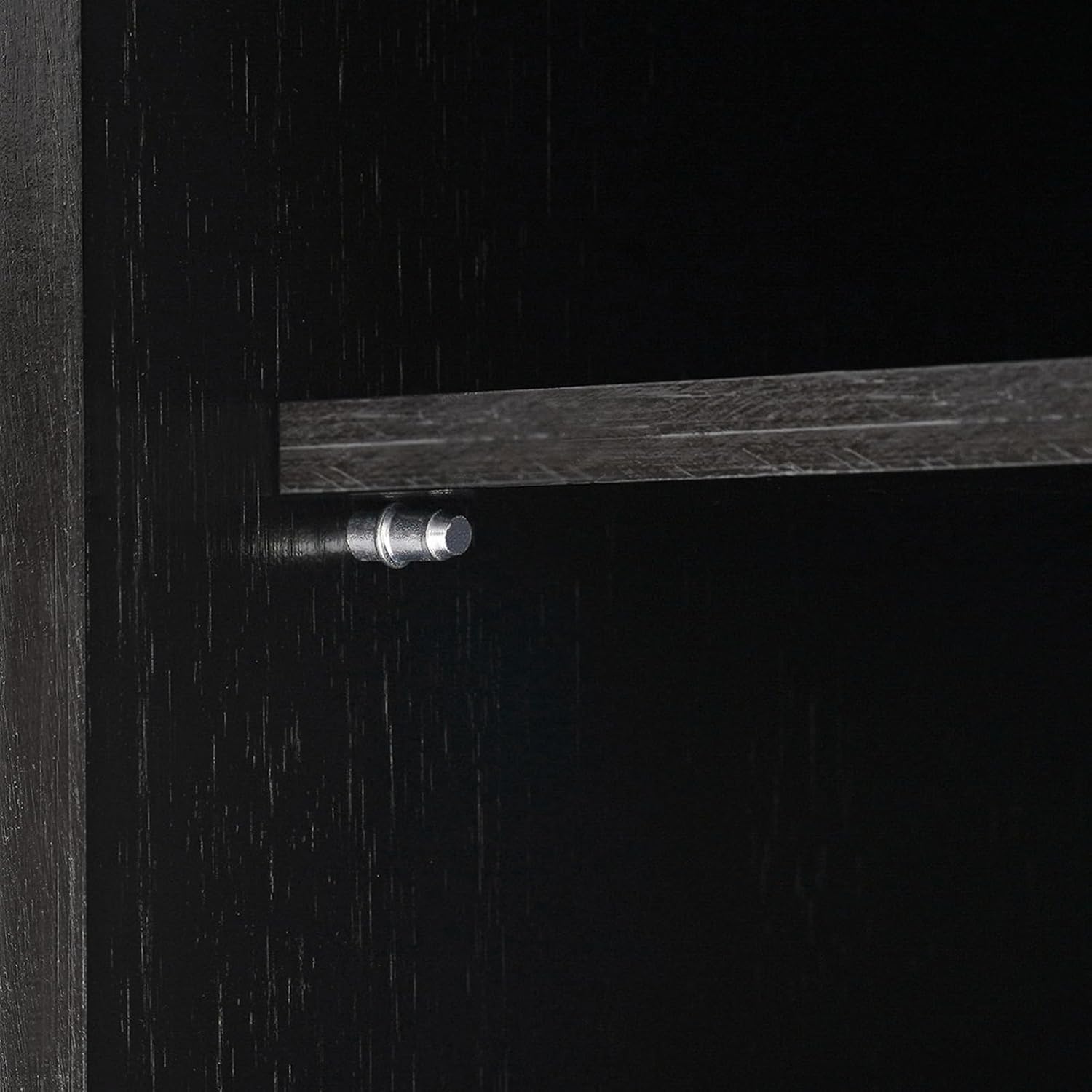 Kitchen Countertop Cupboard, Wood Storage Cabinet with 2 Sliding Glass Doors, Freestanding Pantry Sideboard for Bottles Dish Bowl Organizer, Black