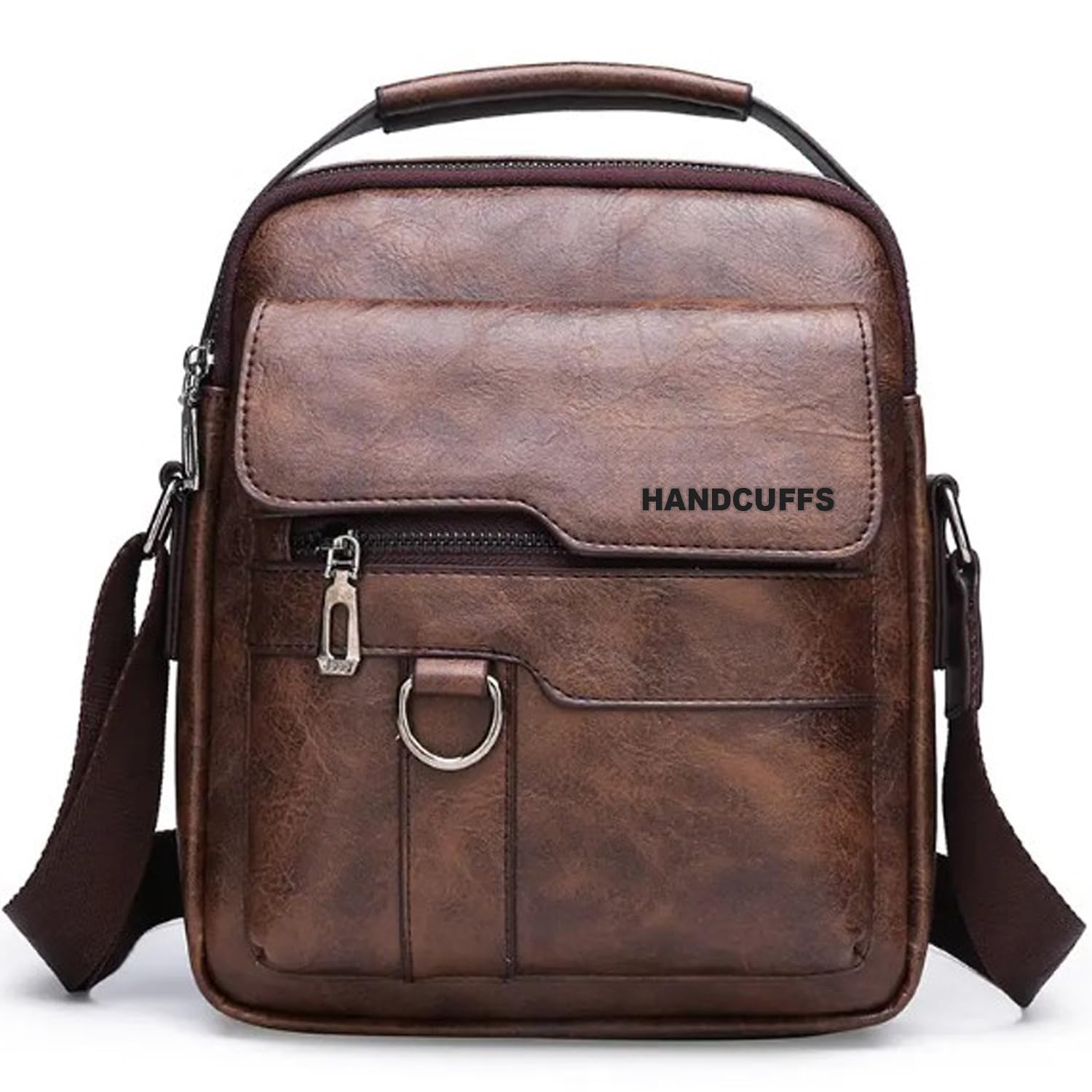 Handcuffs Men’s Messenger Bag Leather Side Sling Shoulder Crossbody Small Slinger Mini Casual Office Travel Bag Handcuffs Men’s Messenger Bag Leather Side Sling Shoulder Crossbody Small Slinger Mini Casual Office Travel Bag