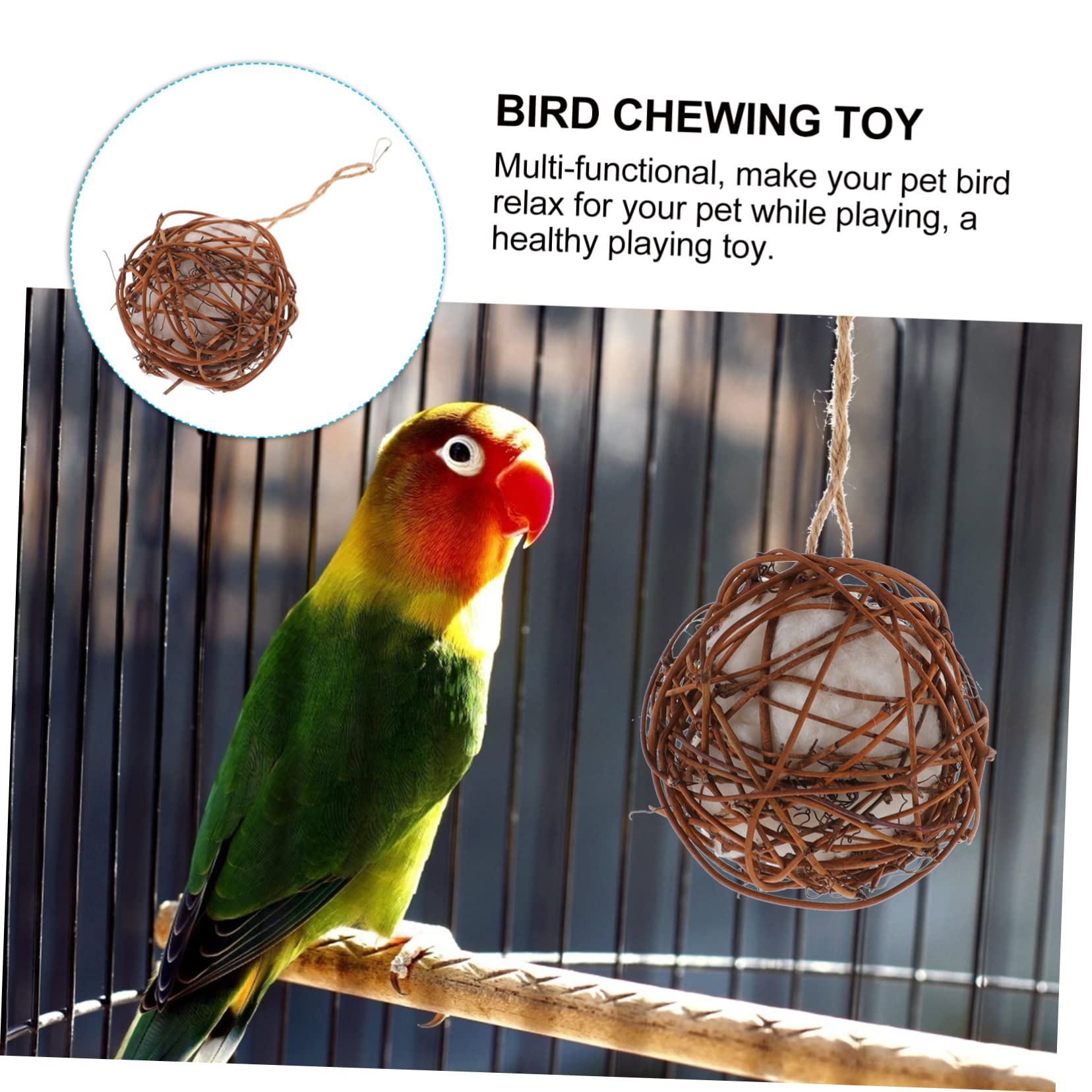 BESPORTBLE 3pièces Jouet à Mâcher Suspendu pour Perroquet Accessoire De pour Oiseaux Jouet à Déchiqueter pour Oiseaux Favorise Activité Physique Et Mentale