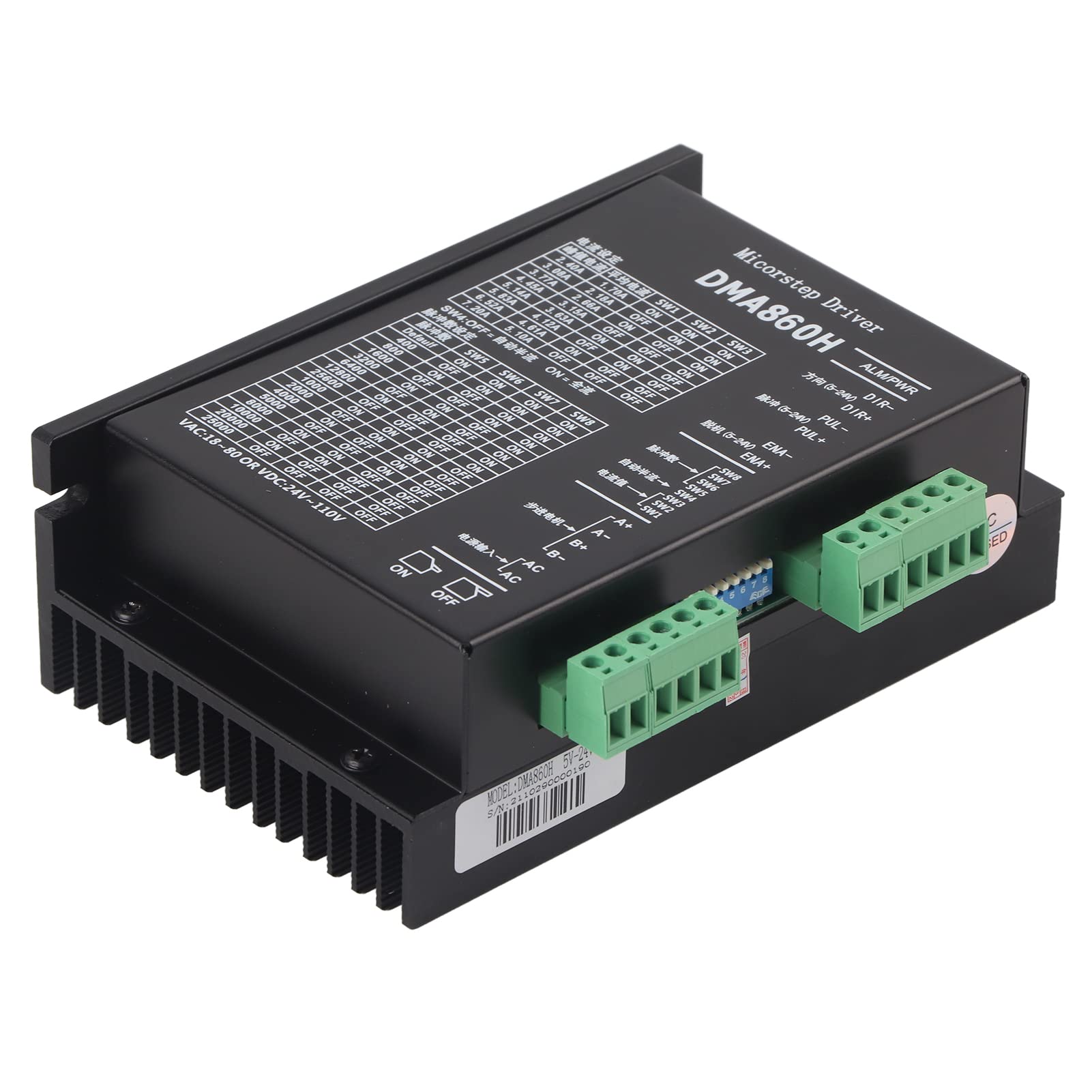 Oumefar 1pc DMA860H Motor Driver 2 4 7 2A Digital CNC 32 Bit 18 80VAC Motor Driver Ultra Low Noise for Machine Equipment