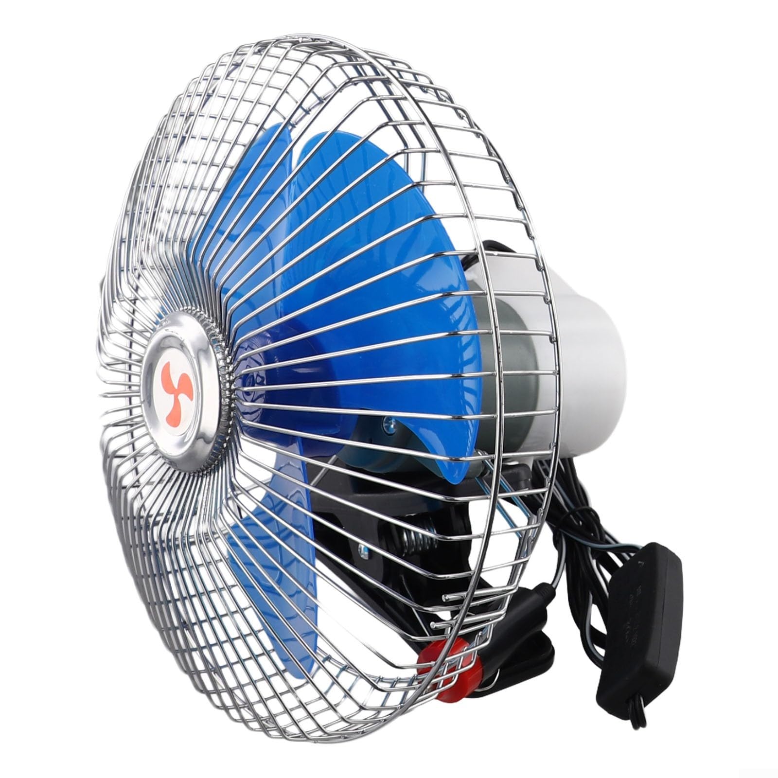 12V 24V Car Fan Metal Electric Cooling Fan with Oscillating Head Silent Strong Wind for Truck Vehicle Dashboard(8-inch 12V)