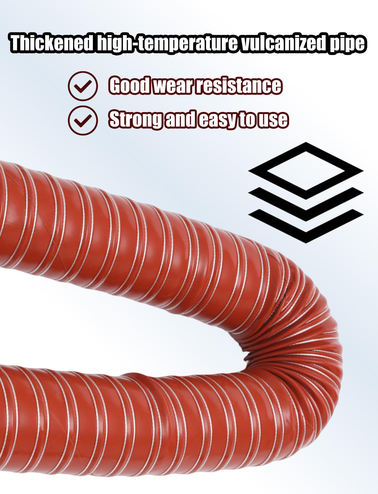 Tubo flessibile in silicone con filo di acciaio | Tubo flessibile for condotto in silicone da 100-400 cm Filo di acciaio ignifugo: estrazione dei fumi(10.2cm,118.11in/300cm)