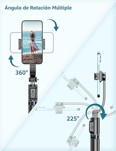 Miniatura 3 de Selfie Stick, trípode extensible de 41 pulgadas con soporte para teléfono y control remoto desmontable, rotación de 360 para selfie stick trípode