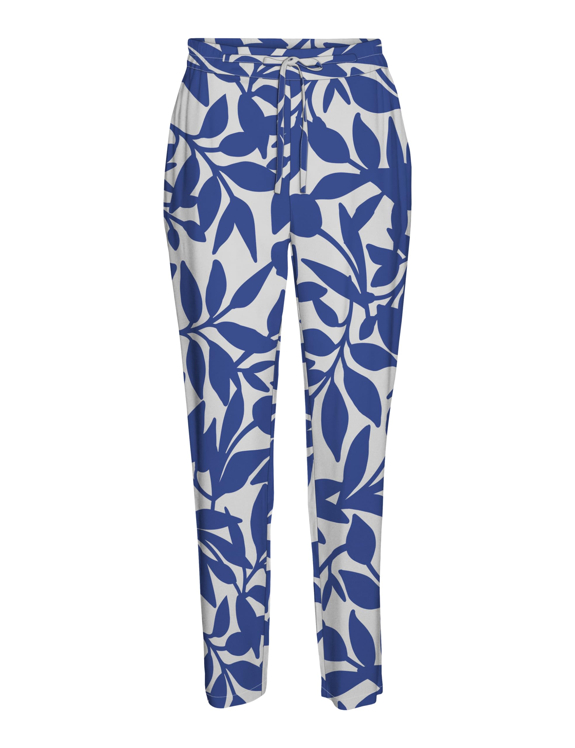 Vero Moda Women's Snow White/Aop: Alisa Mazarine Blue Vmeasy Joy Nw Loose Pants Wvn Ga Trousers, S