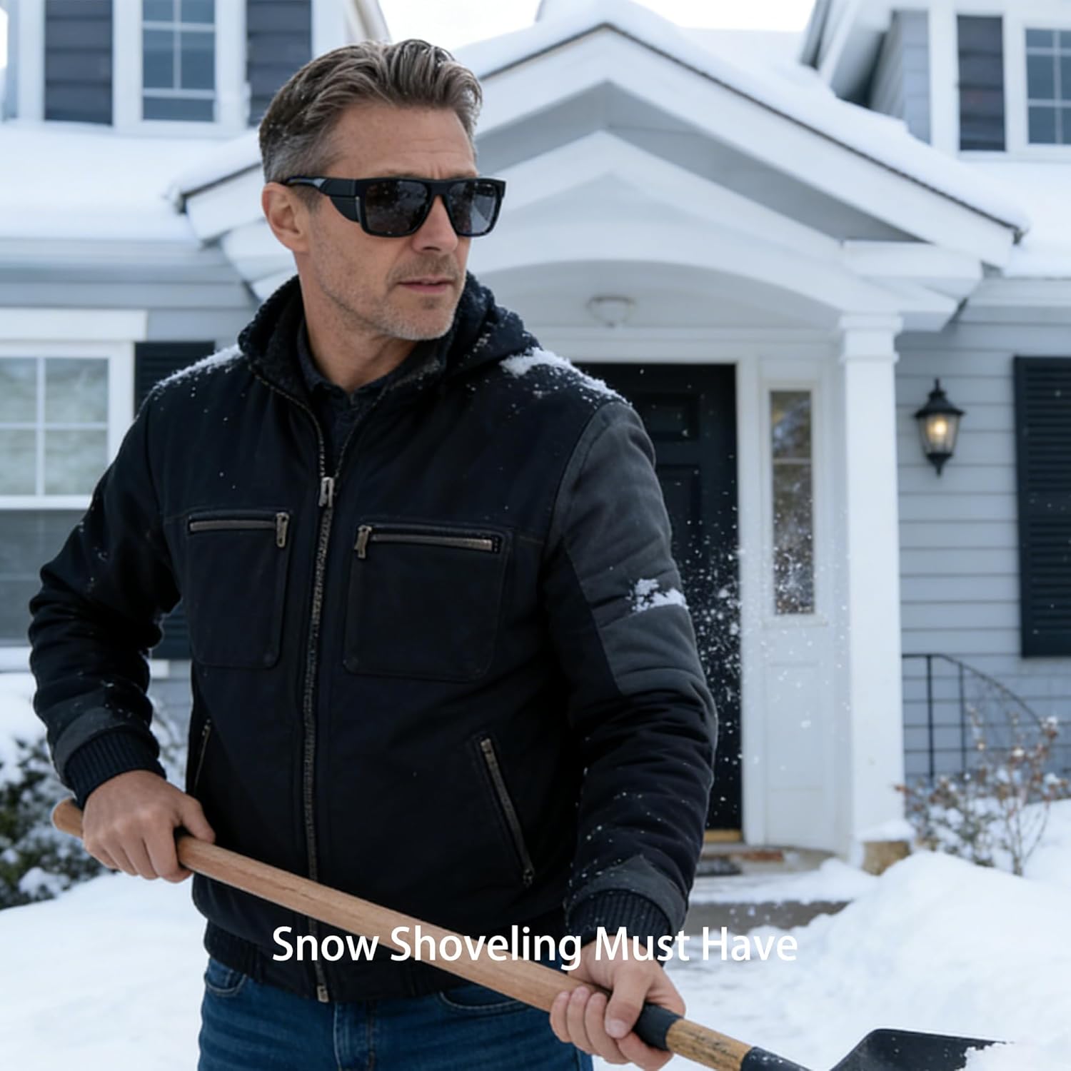 Cyxus Snow Shoveling Safety Goggles Side Shields Men, Polarized Anti-glare Eye Protection Winter Gear Outdoor Work P1340
