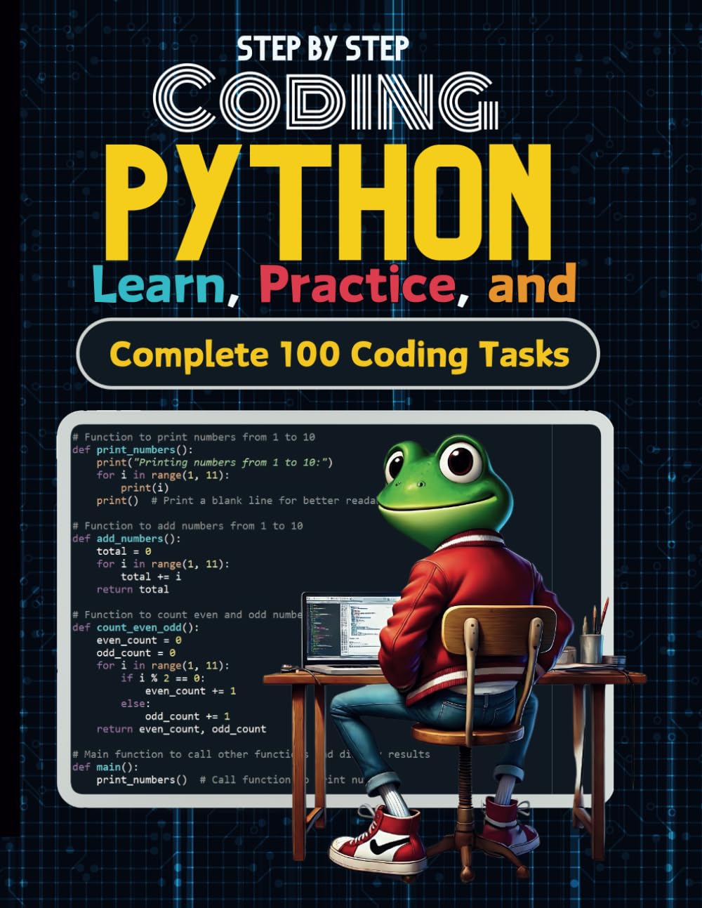 Python for Kids Step by Step: Python Coding Book for Kids Learn From Zero to Python Hero with 100 Examples and 100 Tasks to Code , Solutions Included- ... Froggy Adventures in How the World Works!)