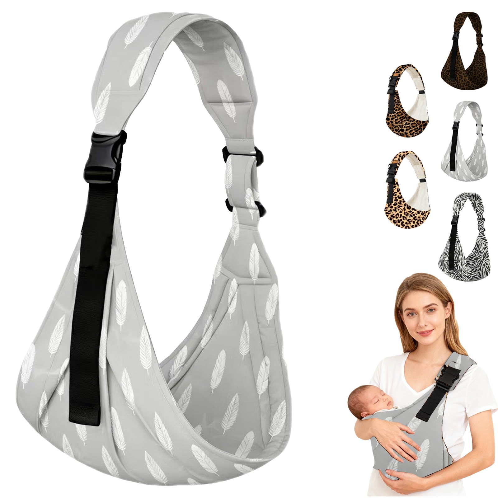LUKIUP Tragetuch Neugeboren, Verstellbare Hüfttrage, Babytrage Seitlich, Ergonomische Tragetuch Neugeboren, für Neugeborene, Kleinkinder bis 20kg (A)