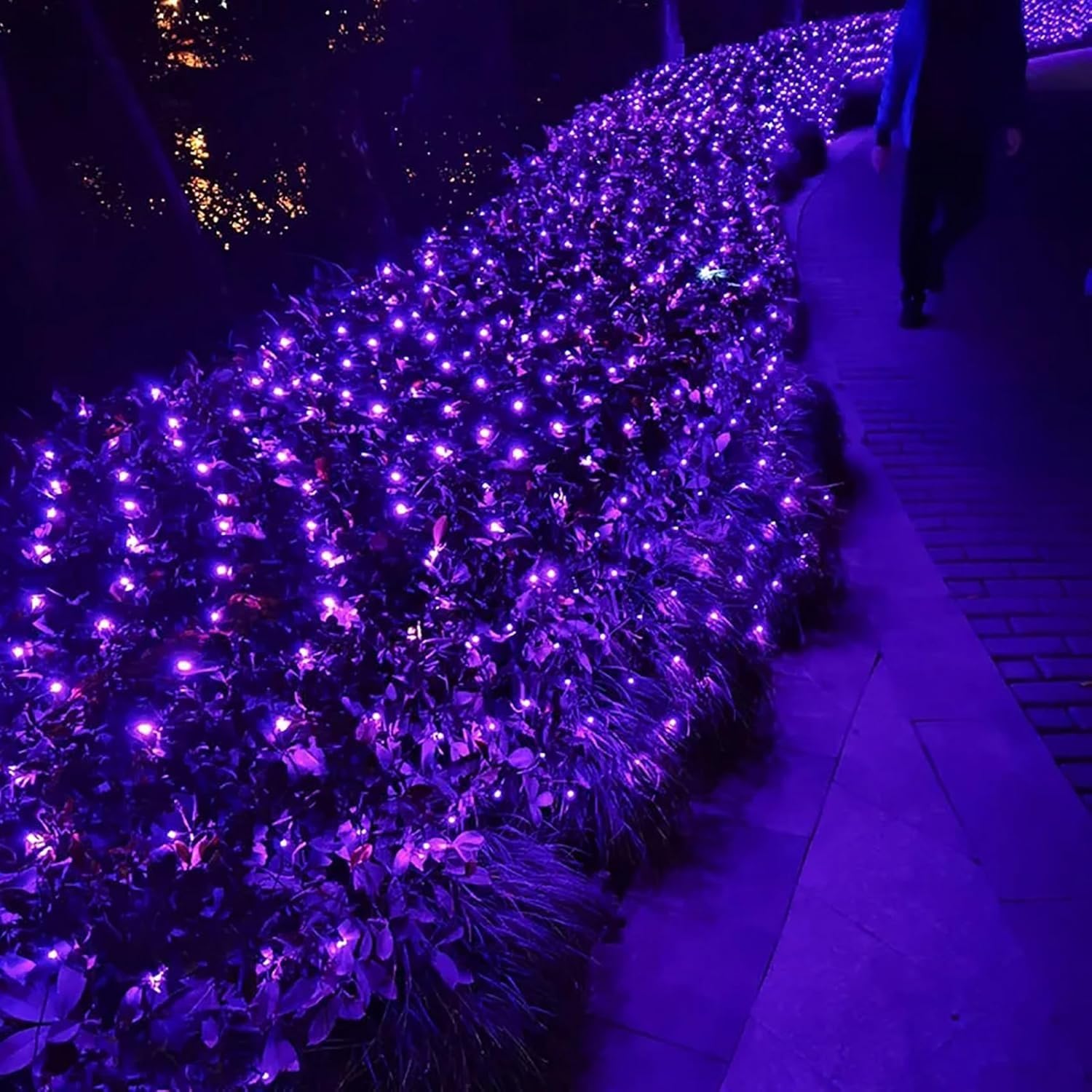Luces Navideñas De Red For Exterior E Interior, 200 LED, con Enchufe, Malla, Impermeables, Temporizador Remoto 8 Modos(Purple,6m x 4m 700led)