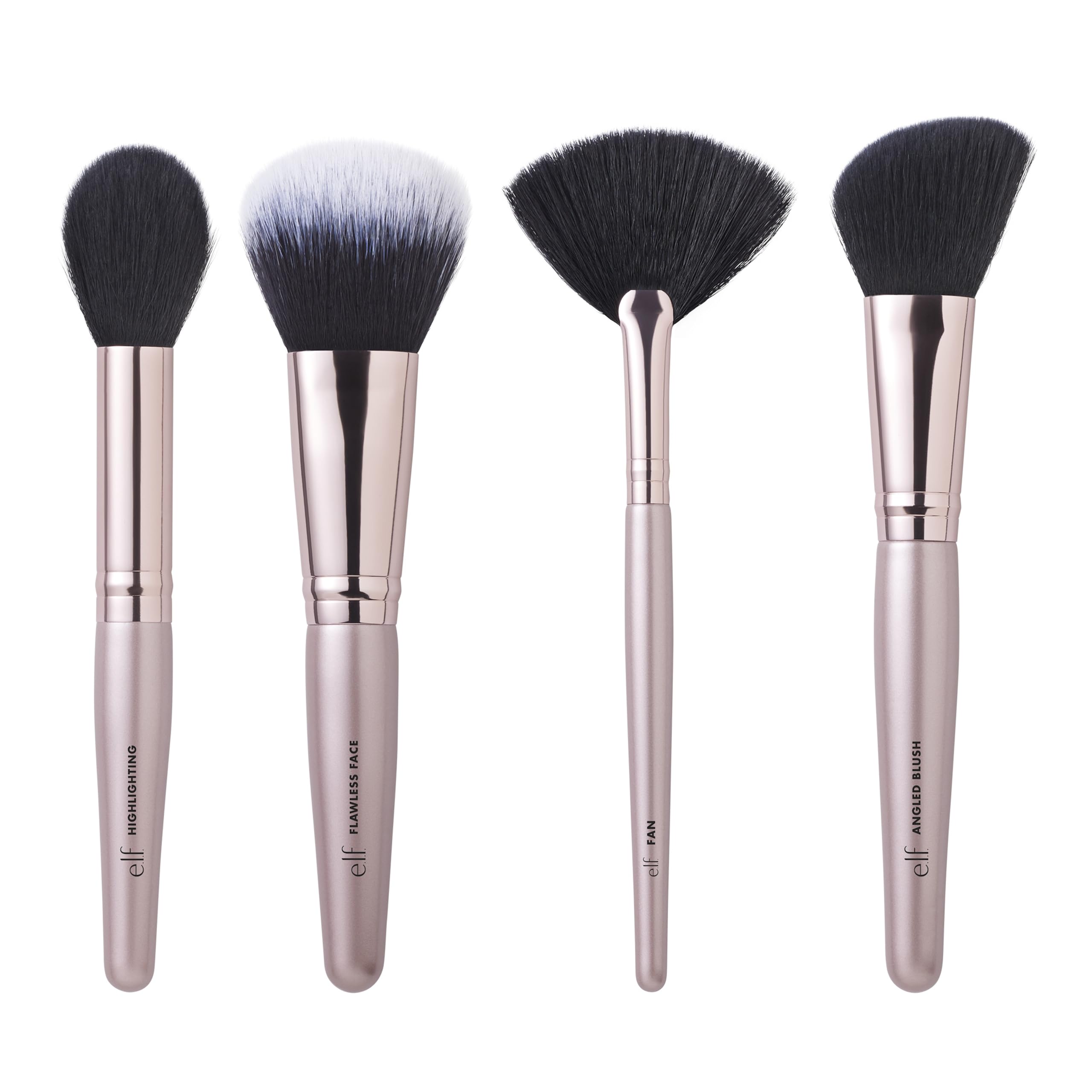e.l.f. Blush, Bronzer, and Highlighter Brush Set, Brushes For Applying Powder, Blush, Bronzer & Highlighter, Vegan & Cruelty-Free