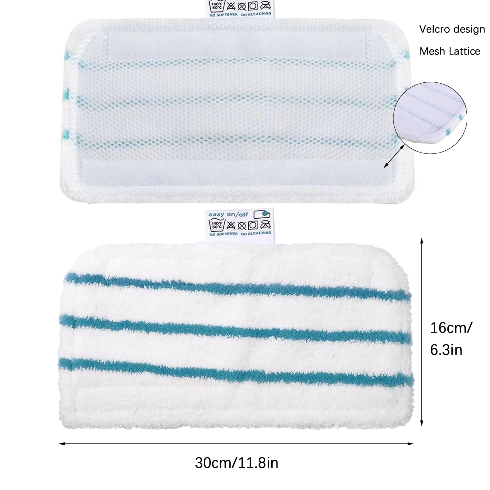 4 x zmywalne ściereczki do czyszczenia Black and Decker, zmywalne ściereczki z mikrofibry do Black & Decker Steam Mop FSMP20, FSMH1321JMD, FSM1500, FSM1600, FSM1610, FSM1620, FSM1621,