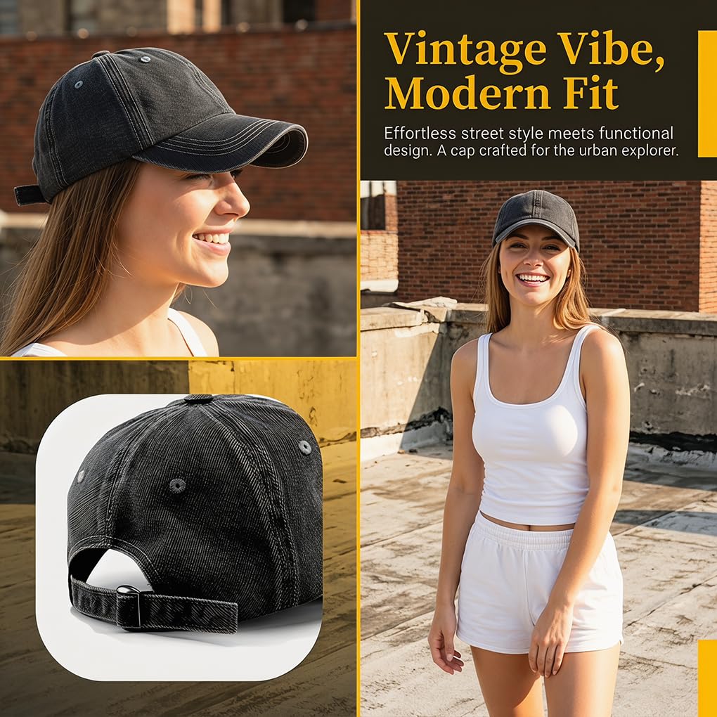 YAMEE Casquette de Baseball Denim pour Femmes,Chapeau de Baseball Réglable,Chapeau Sport Unisexe Eté,Running Cap Breathable Dames pour Golf Cyclisme Randonnée
