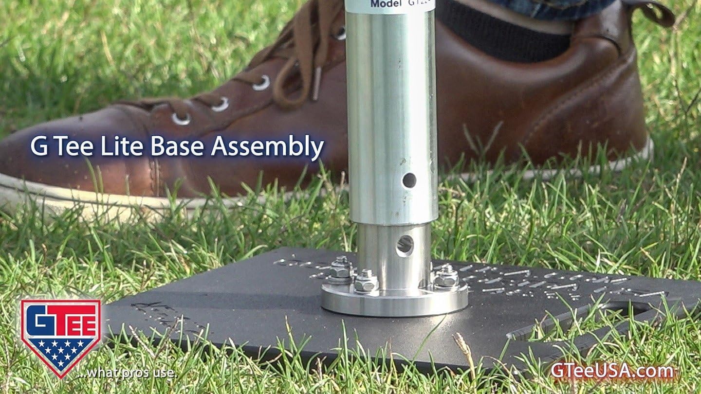 G Tee Low Ball Baseball/Softball Batting Tee Lite, 16" (41cm) | Flexible Rubber Cup | Stainless Steel & Aluminum Base | Used by Pros | 2 Year Warranty | Best Tee for All Ages | Made in USA