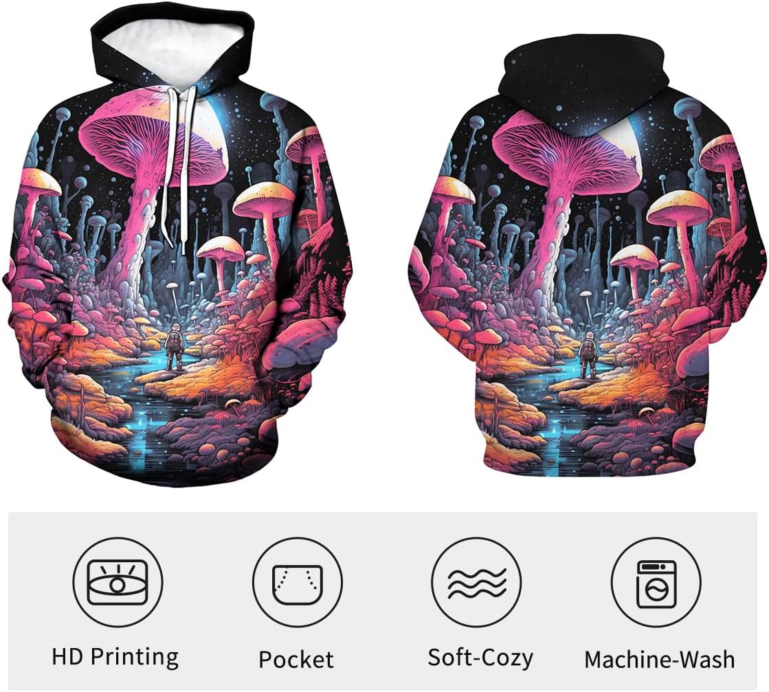 Men's Coloful 3D Printed Starry Sky Hoodies Novelty Graphic Hoodie Fashion Star Sweatshirt - Image 3