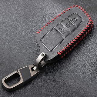 SELIYA Capa de chave de couro, adequada para Toyota Camry CHR Corolla RAV4 Avalon Land Cruiser Prado Prius 2018 2019 2020 2 3 4 botões, 3 botões preto