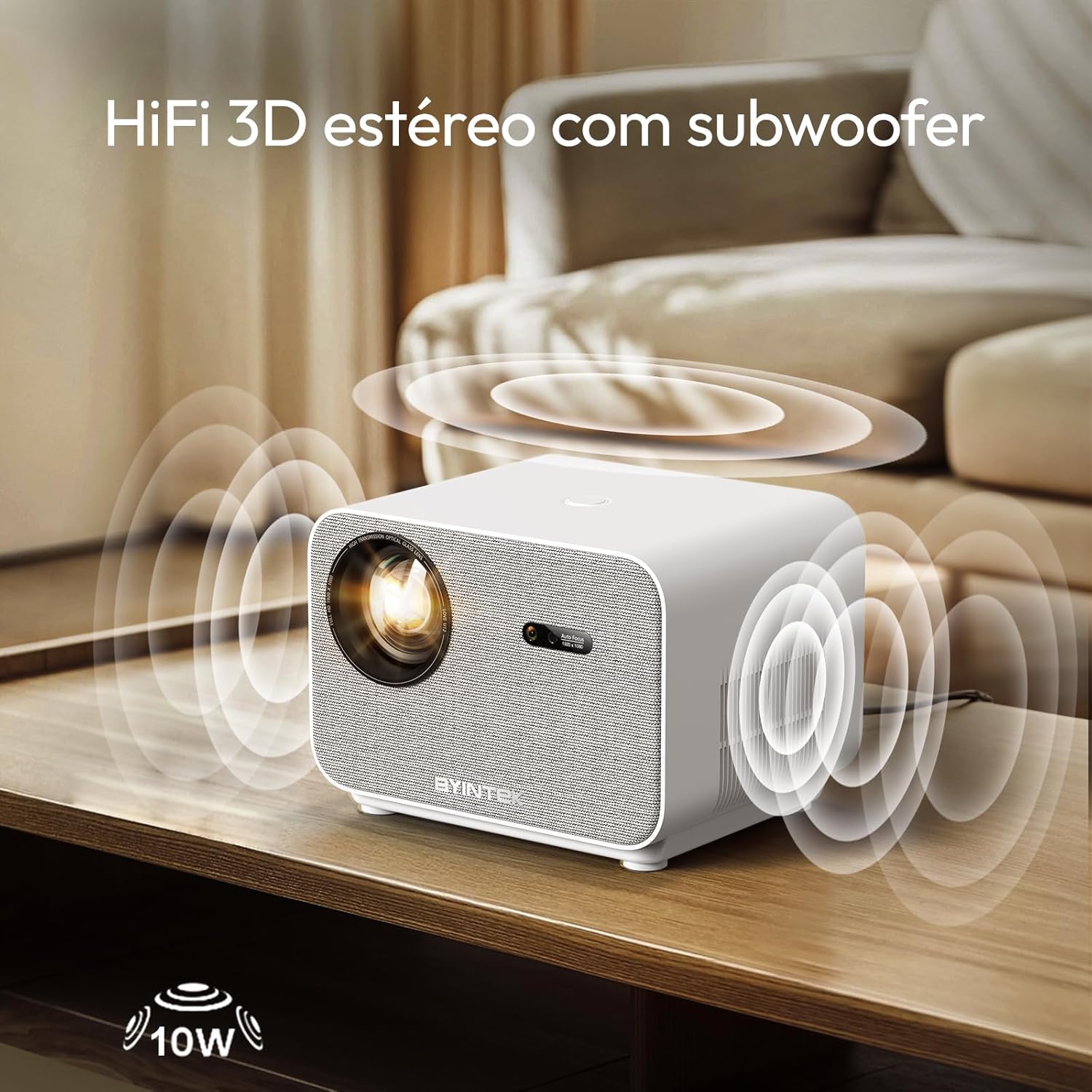 BYINTEK U12 projector with sound waves