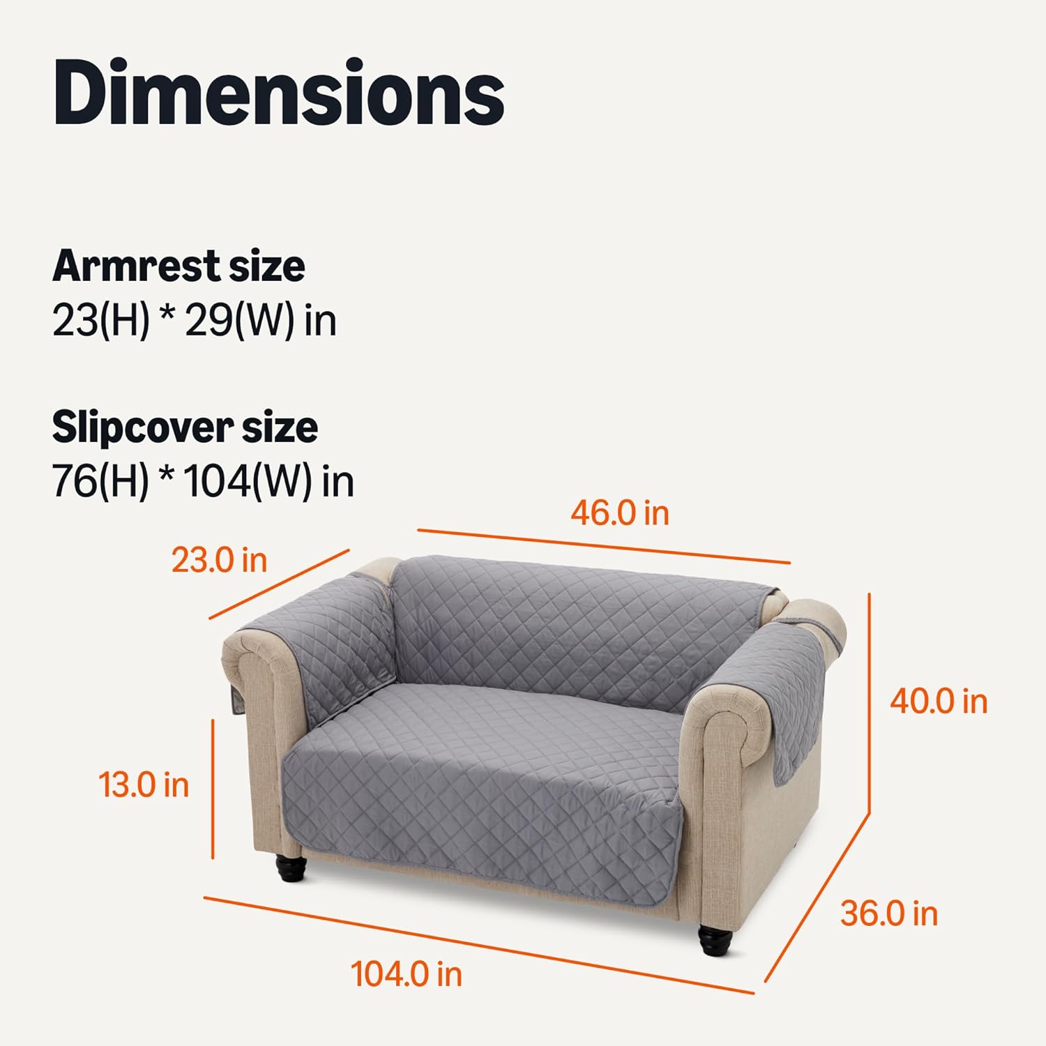 Amazon Basics Quilt Reversible Sofa Slipcover, Two seat Sofa, Medium, Gray/Light Gray