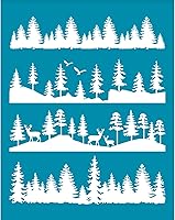 Vista 1 de OLYCRAFT Plantillas de arcilla de 4 x 5 pulgadas: patrones de árboles, ciervos y pájaros, plantillas de malla no adhesivas y reutilizables