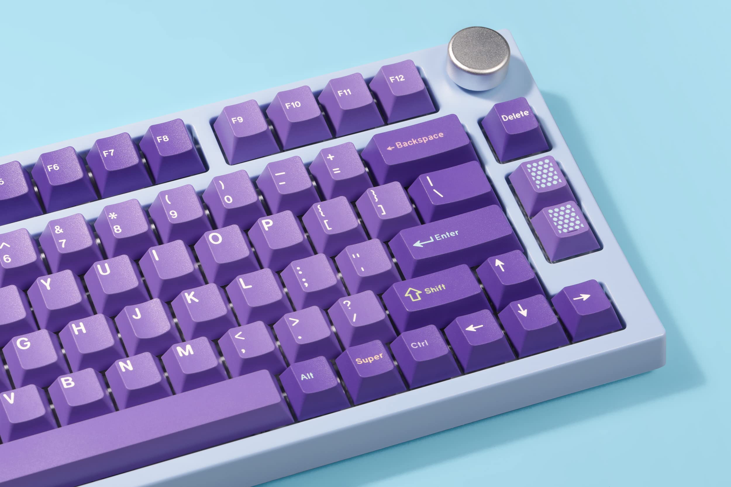 DROP + MiTo GMK Serenity Custom Keycap Set, Doubleshot ABS Cherry Profile, Compatibile con steli e layout Cherry MX Style: 60%, HHKB, 65%, 75%, Tenkeyless, 100% e 1800 layout (kit base), viola