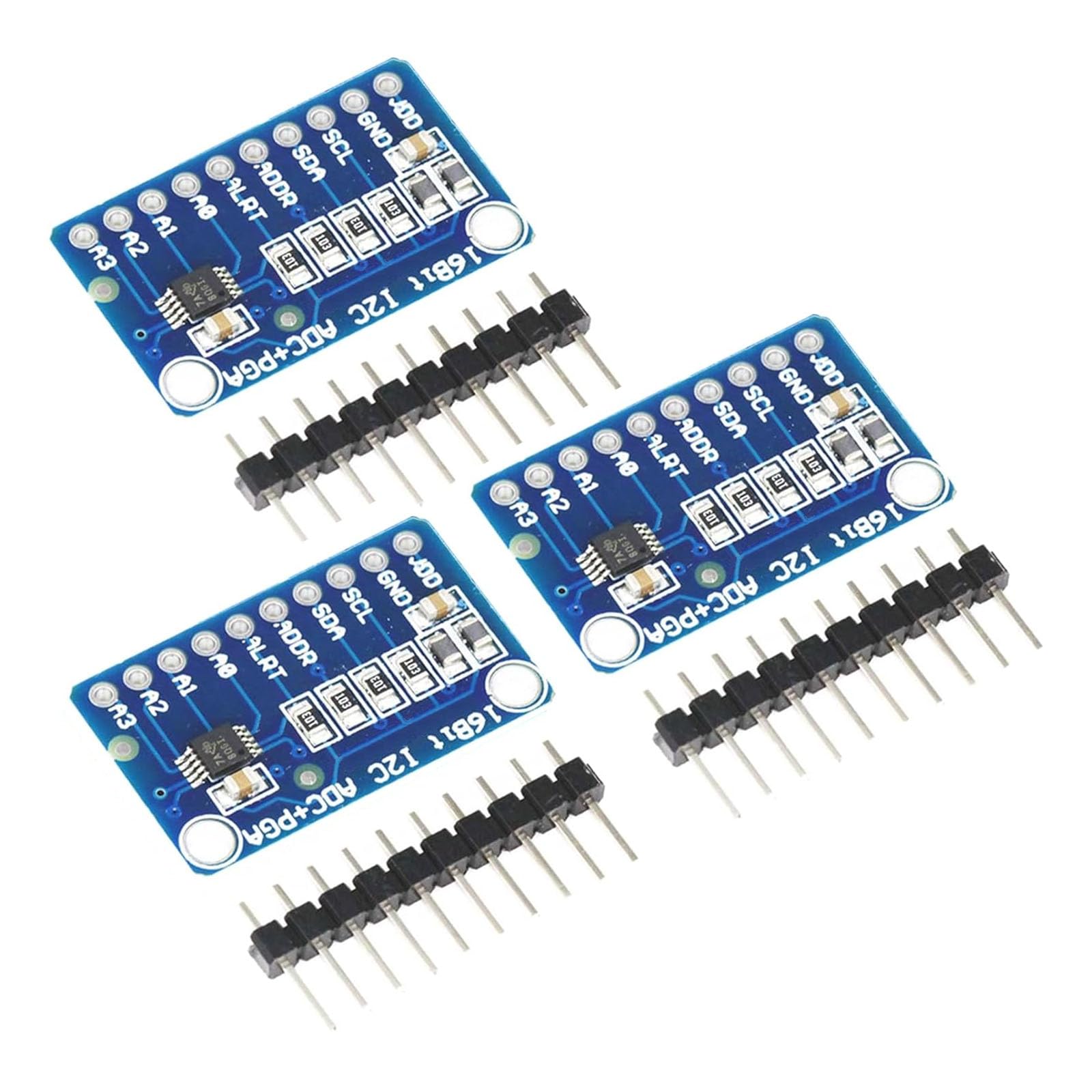 GERUI 3 pezzi ADS ADC 1115 (16 bit) convertitore digitale analogico ADC Development Board Modul,Basso consumo energetico (20uA), Può essere utilizzato su rilevazione di corrente e strumenti portatili