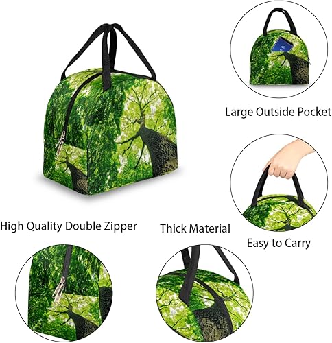 Miniatura 5 de Green Tree Lunch Tote Bag for Women Adult Men Forest Insulated Lunch Box Small Leakproof Cute Lunchbox Cooler Bag Reusable Lunch Bag for Work Travel