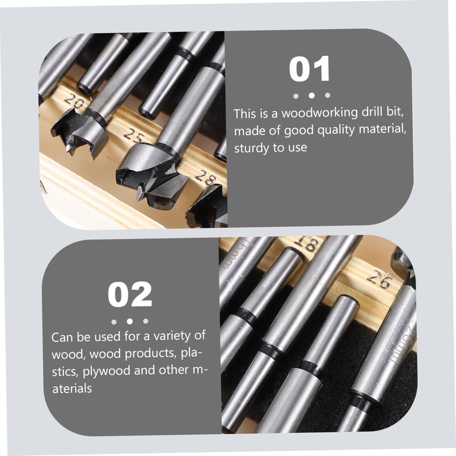 NUOBESTY 15Pcs Heavy Duty Hole Opener Drill Bit for Woodworking Precision Reamer Tool for Plastics Plywood Removal for Clean Cuts