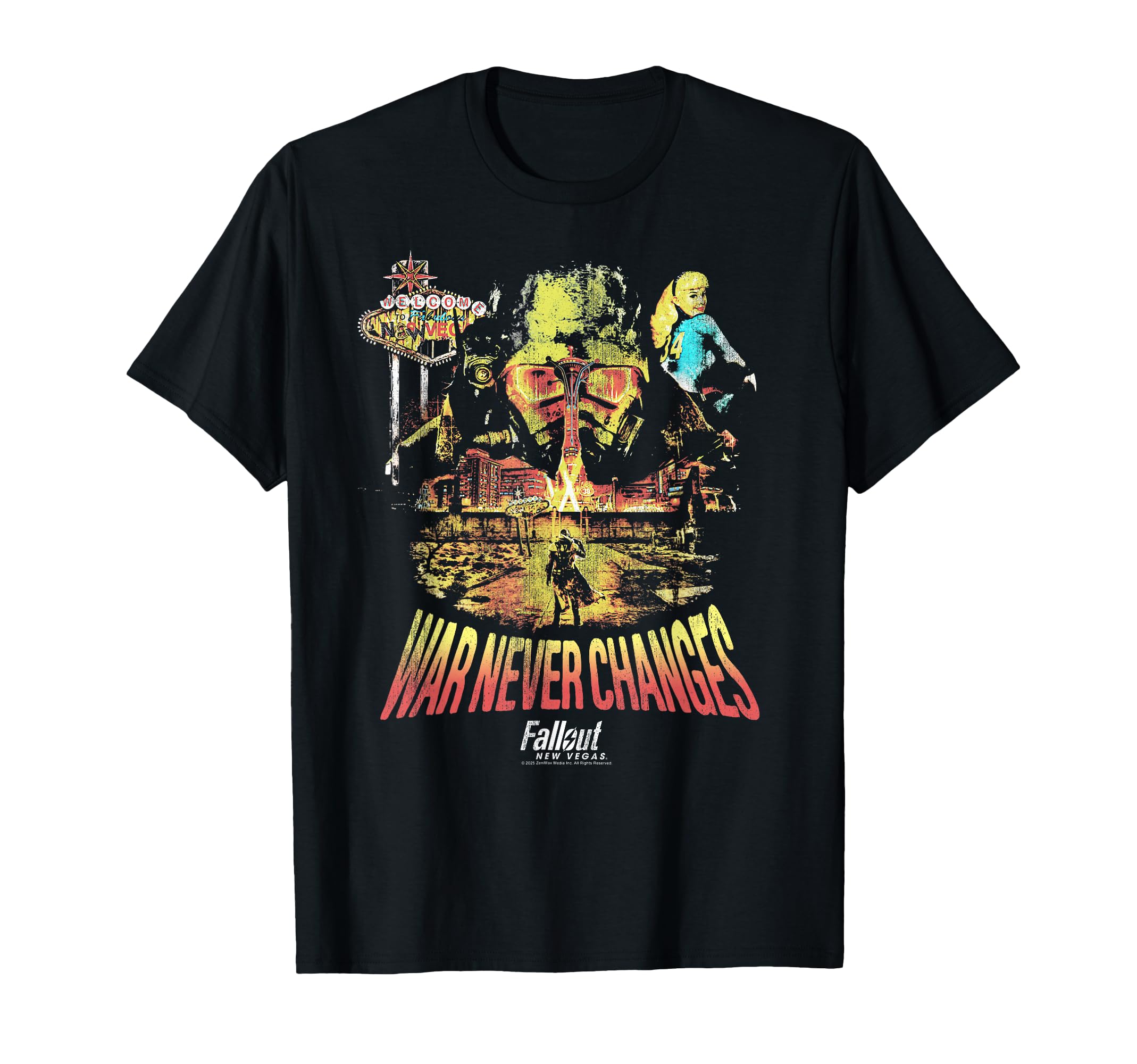 Fallout Video Game New Vegas War Never Changes Collage T-Shirt