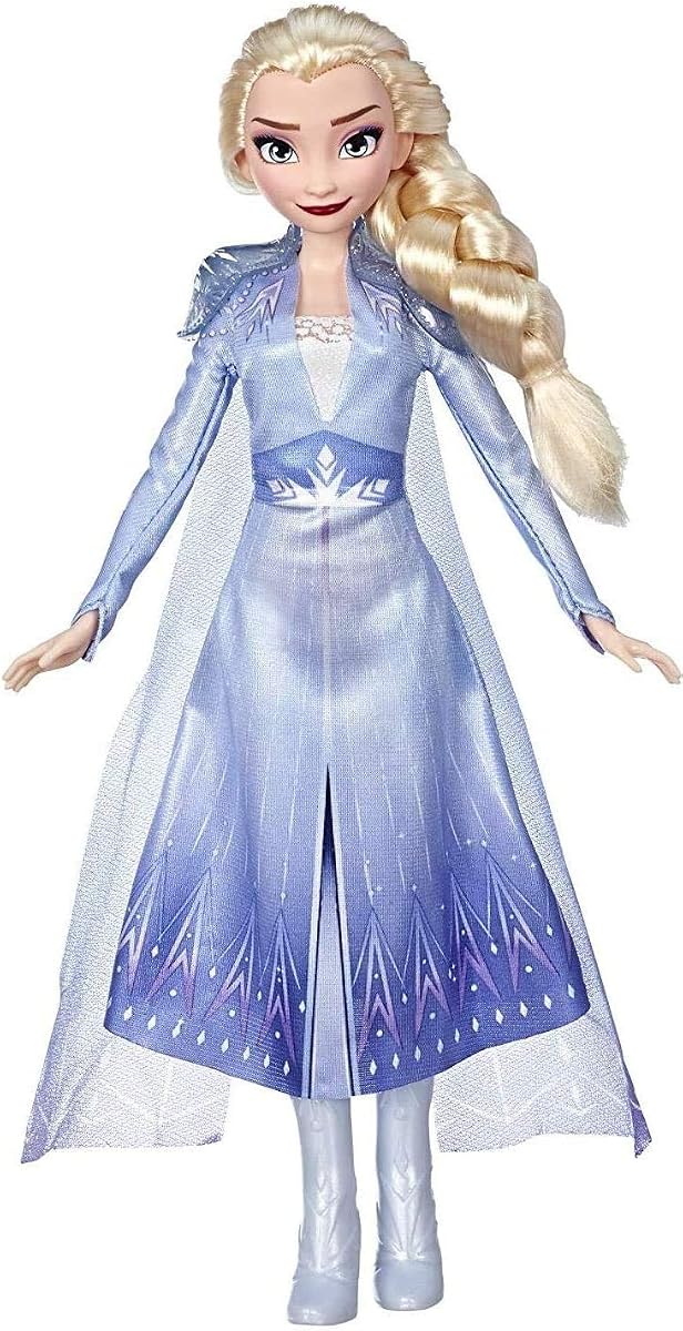 Muñeca de moda Frozen Elsa con cabello largo rubio y traje azul inspirada en Frozen 2 - Juguete para niños de 3 años en adelante