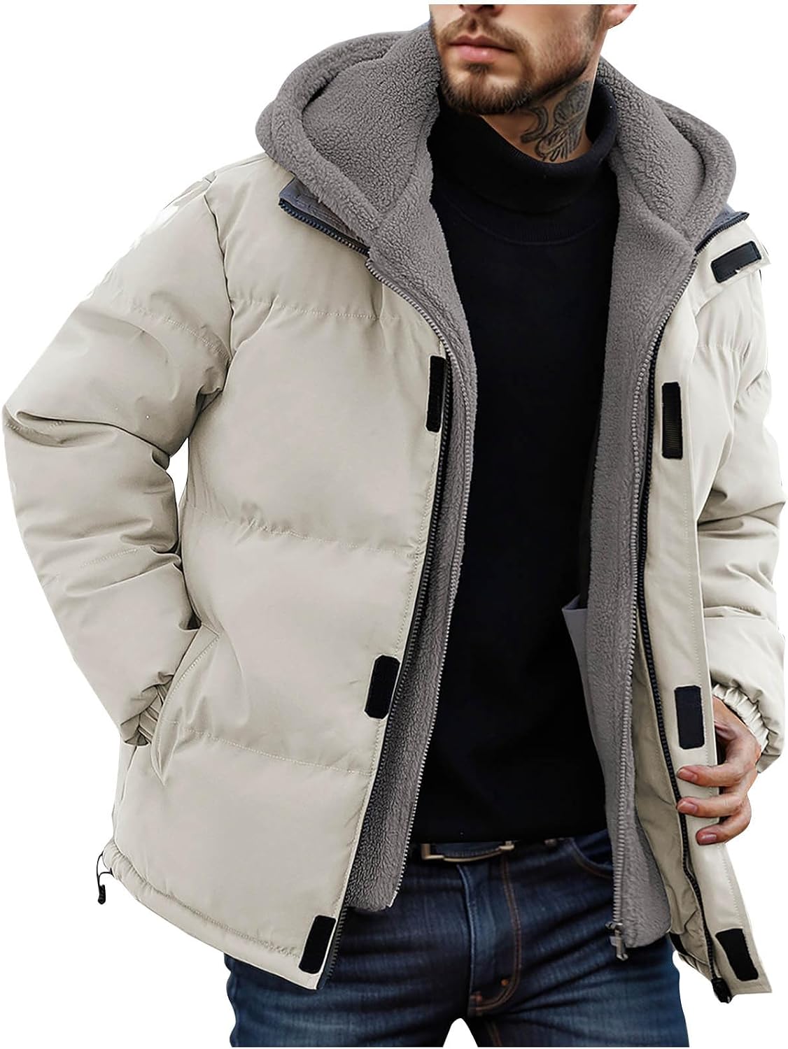 Generico Giacca Uomo Con Zip Taglie Forti Fitness Giubbotto Con
