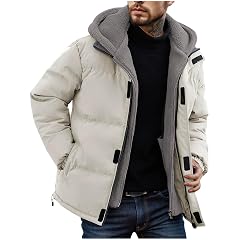 Men Winter Coats Heavyweight Long Sleeve Hooded Jacket Puffer Full Zipper Down Hoodie 2025 Winter Warm Outwear