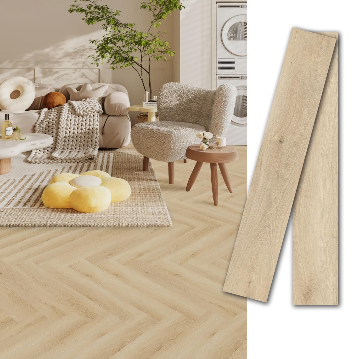 MULGREAT Peel and Stick Floor Tile, 54 Sq.Ft 36 Pieces 36"x6" Long Vinyl Flooring, 1.5mm Thick Waterproof Renter Friendly Tiles for Bedroom Kitchen, Blayney Oak 36"x6"x0.06" Blayney Oak 36
