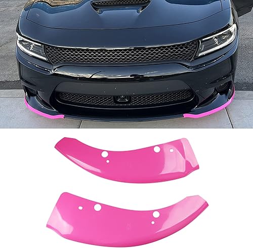 Tesmirror Protector de divisor de parachoques delantero de repuesto para Dodge Charger Scat PackSRT modelos 2015-2021 2022 cargador rosa