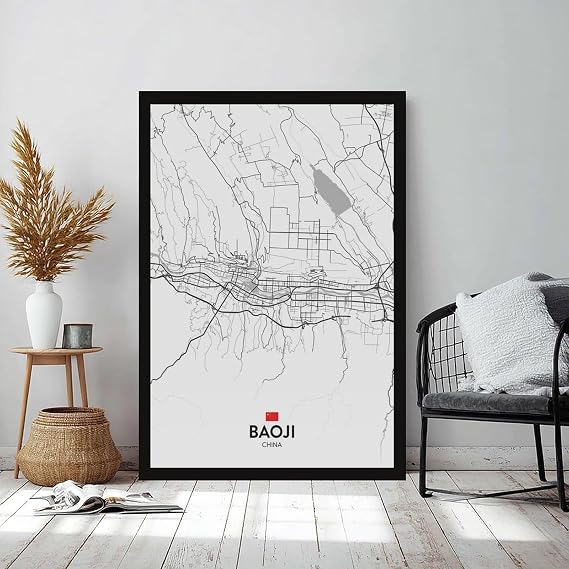 Baoji CN Posters Prints Canvas Decorations Paintings Black And White Wall Art For Offices Living Rooms And Bedrooms Minimalist Style Black Hanging Frames 16x24in