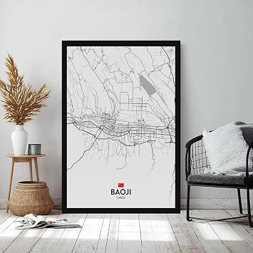 Baoji CN Posters Prints Canvas Decorations Paintings Black And White Wall Art For Offices Living Rooms And Bedrooms Minimalist Style Black Hanging Frames 16x24in