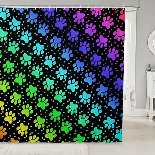 Miniatura 33 de Castle Fairy Cortina de baño hippie floral retro de los años 70 y 60, cortina de ducha de verano para niños y niños, tela impermeable con ganchos